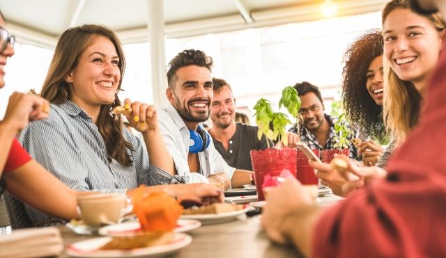 Group of friends dining