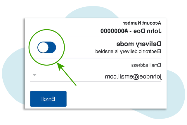 screenshot of mobile banking showing electronic delivery toggle
